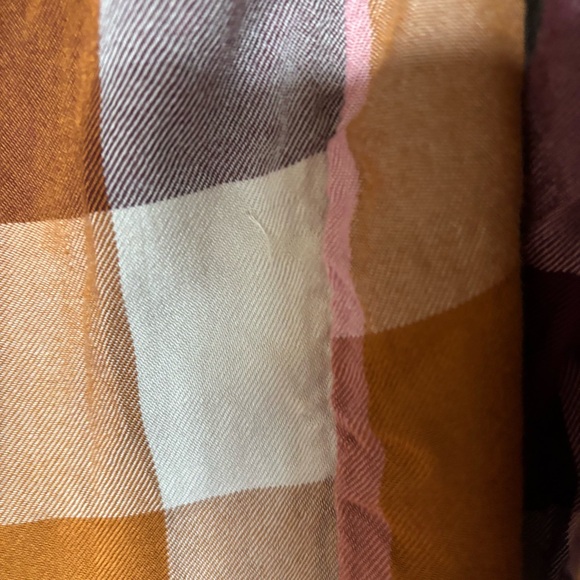 Old Navy Plaid Drapey Flannel Tunic Shirt for Women Size XS Pink Orange Purple - Picture 5 of 6